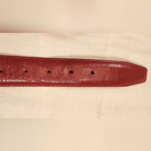Vintage Coach #3901 Red Burnished cowhide covered buckle belt‎ size small - Picture 5 of 6